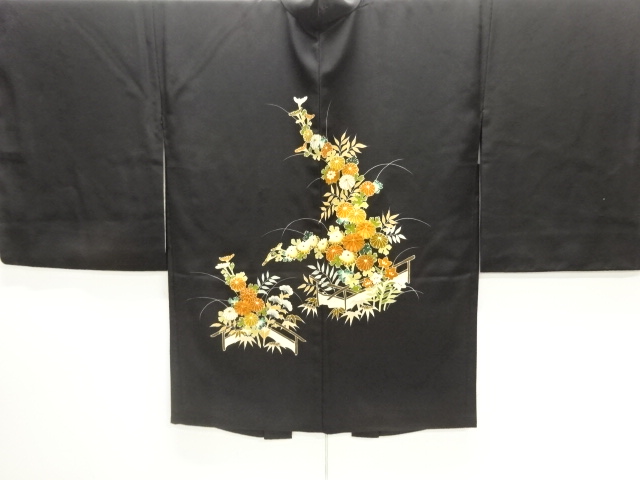 菊模様刺繍絵羽織